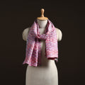 Pink - reversible silk bengal hand kantha stitch stole 136