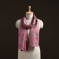 Pink - reversible silk bengal hand kantha stitch stole 169