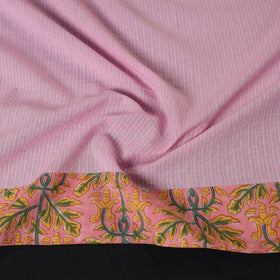 Pink Running Stitch Plain Cotton Blouse Piece