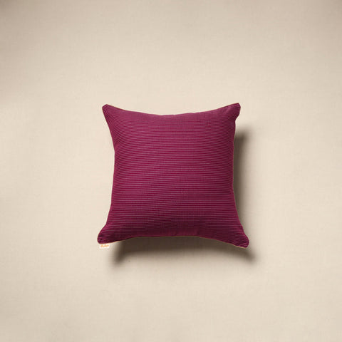 Pink - running stitch plain cotton cushion cover 99