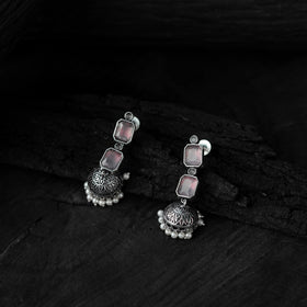 Pink - saanjh bela double layered oxidised necklace set