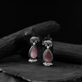 Pink - saanjh bela elephant oxidised earrings - handcrafted