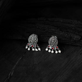 Pink - saanjh bela floral oxidised necklace set