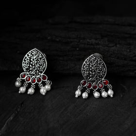 Pink - saanjh bela floral oxidised necklace set