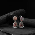 Pink - saanjh bela flower peacock oxidised earrings