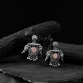 Pink - saanjh bela parrot & bloom oxidised earrings
