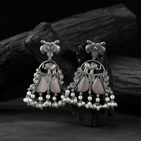 Pink - saanjh bela rabbit & elephant oxidised earrings