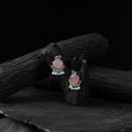 Pink - saanjh bela sparrow oxidised earrings - handcrafted