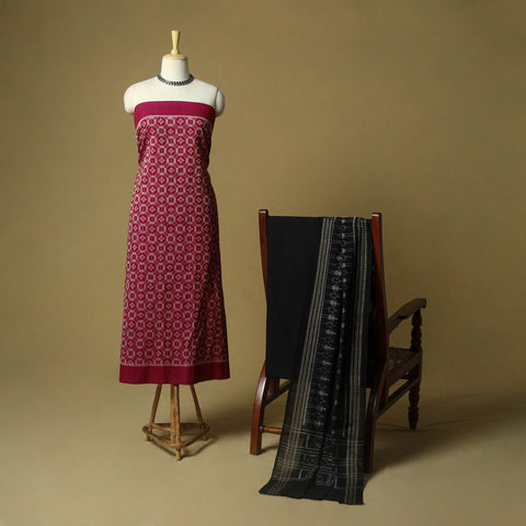Sambalpuri ikat handloom cotton 3pc unstitched dress