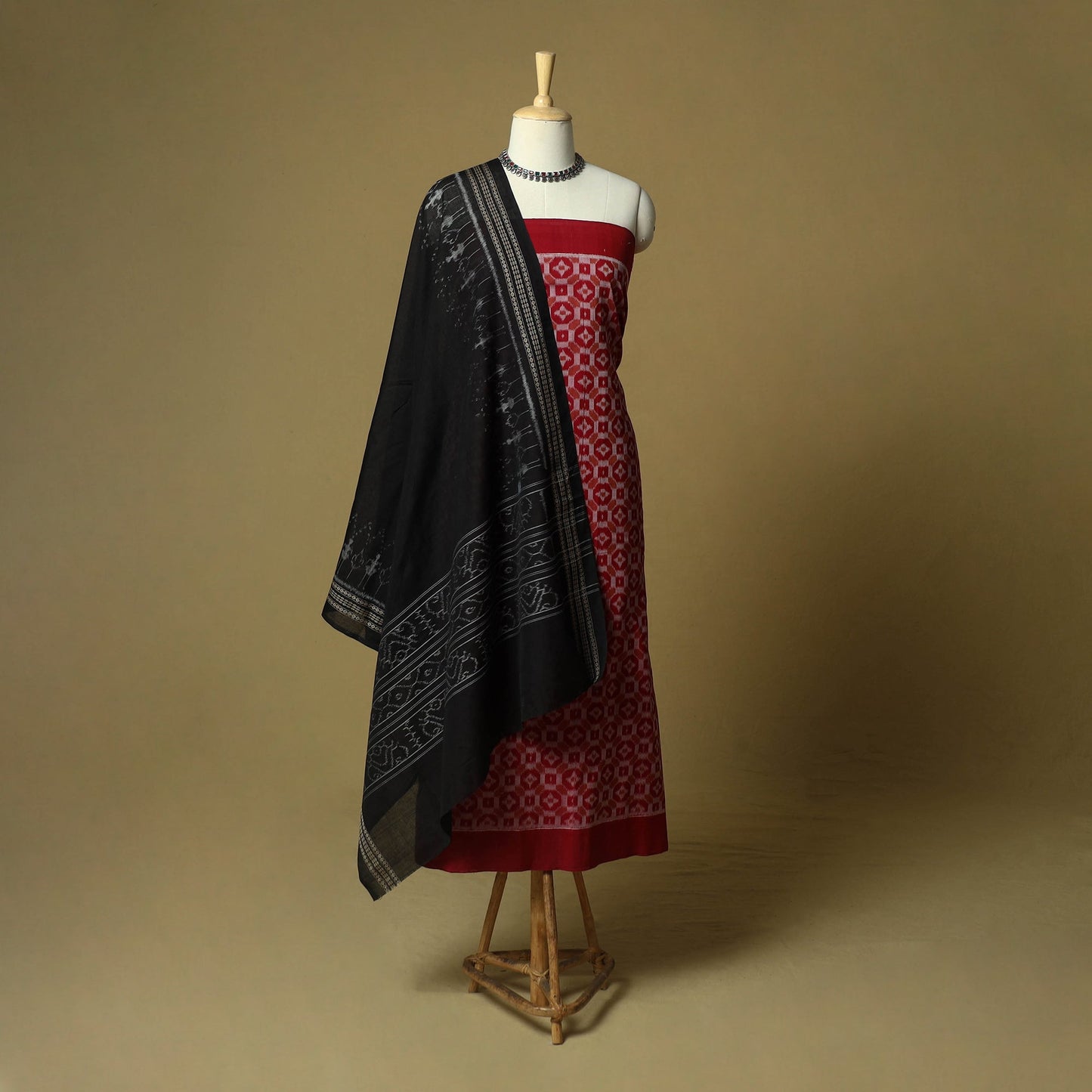 Sambalpuri ikat handloom cotton 3pc unstitched dress