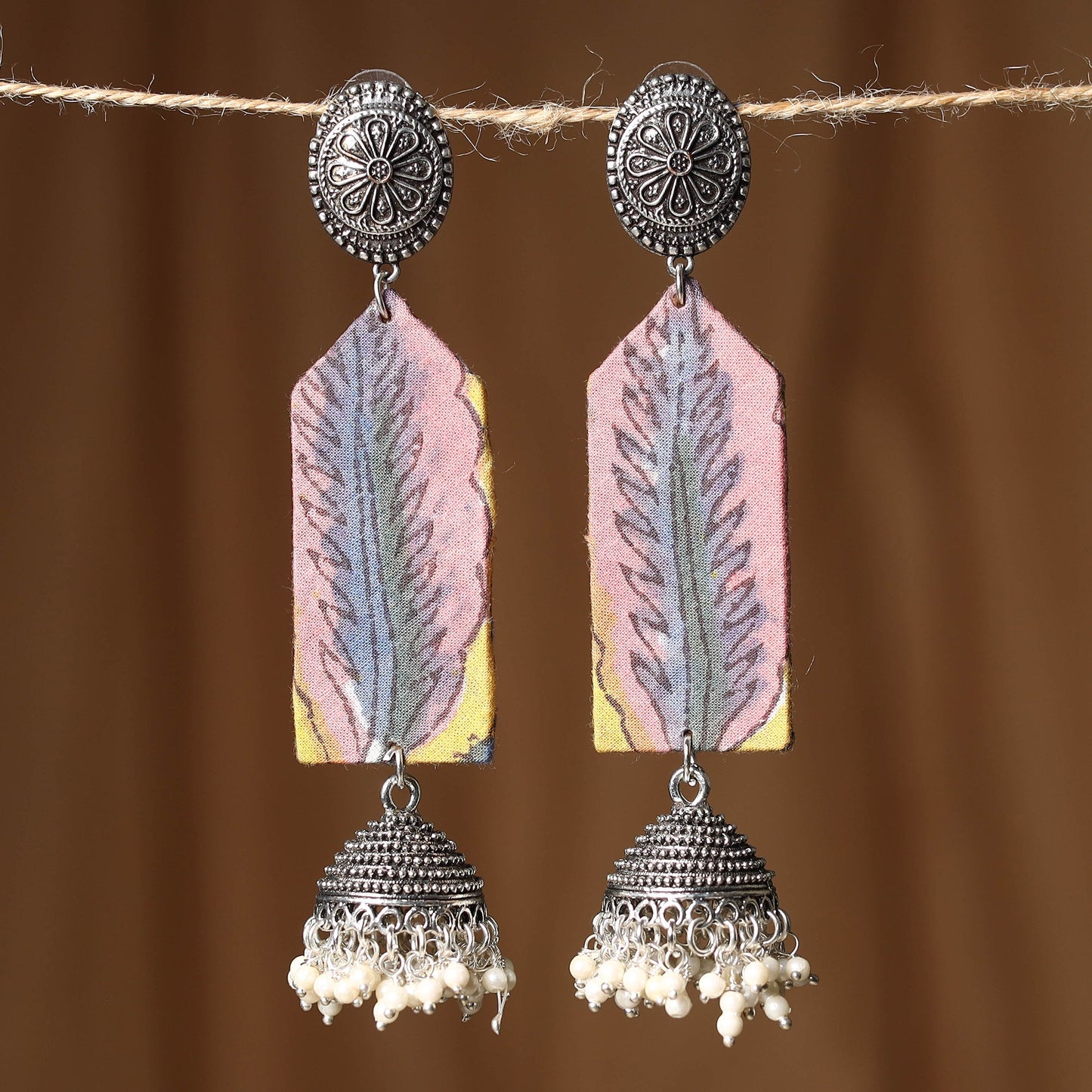 Pink Sana GS Fabart Handmade Earrings
