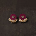 Pink - sanaya fabart earrings with kundan & beads