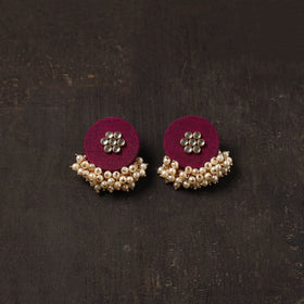 Pink - sanaya fabart earrings with kundan & beads