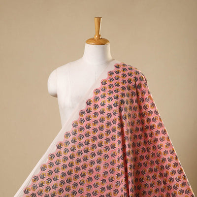 Pink - sanganeri cotton fabric 10 - handcrafted