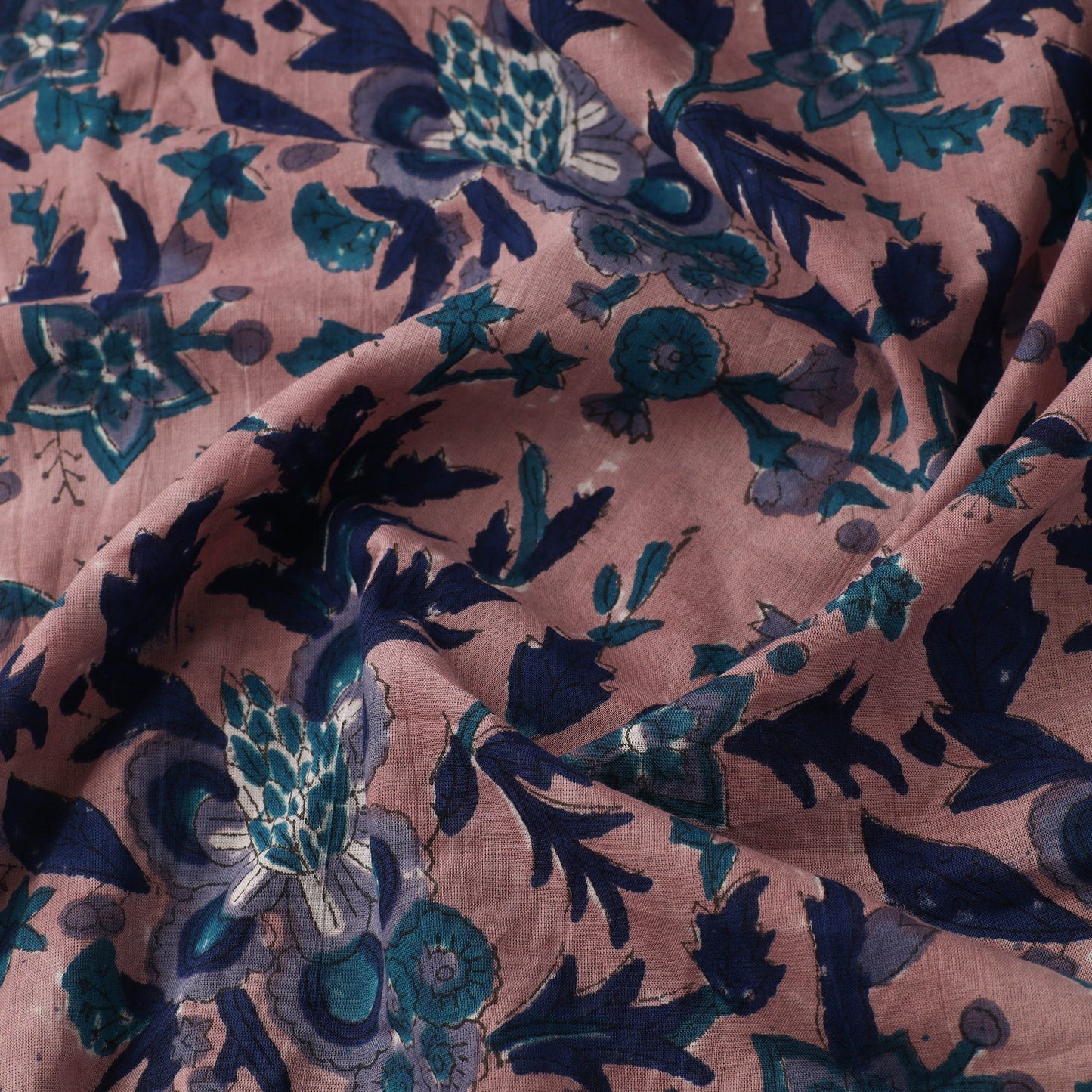Pink Sanganeri Block Print Cotton Fabric