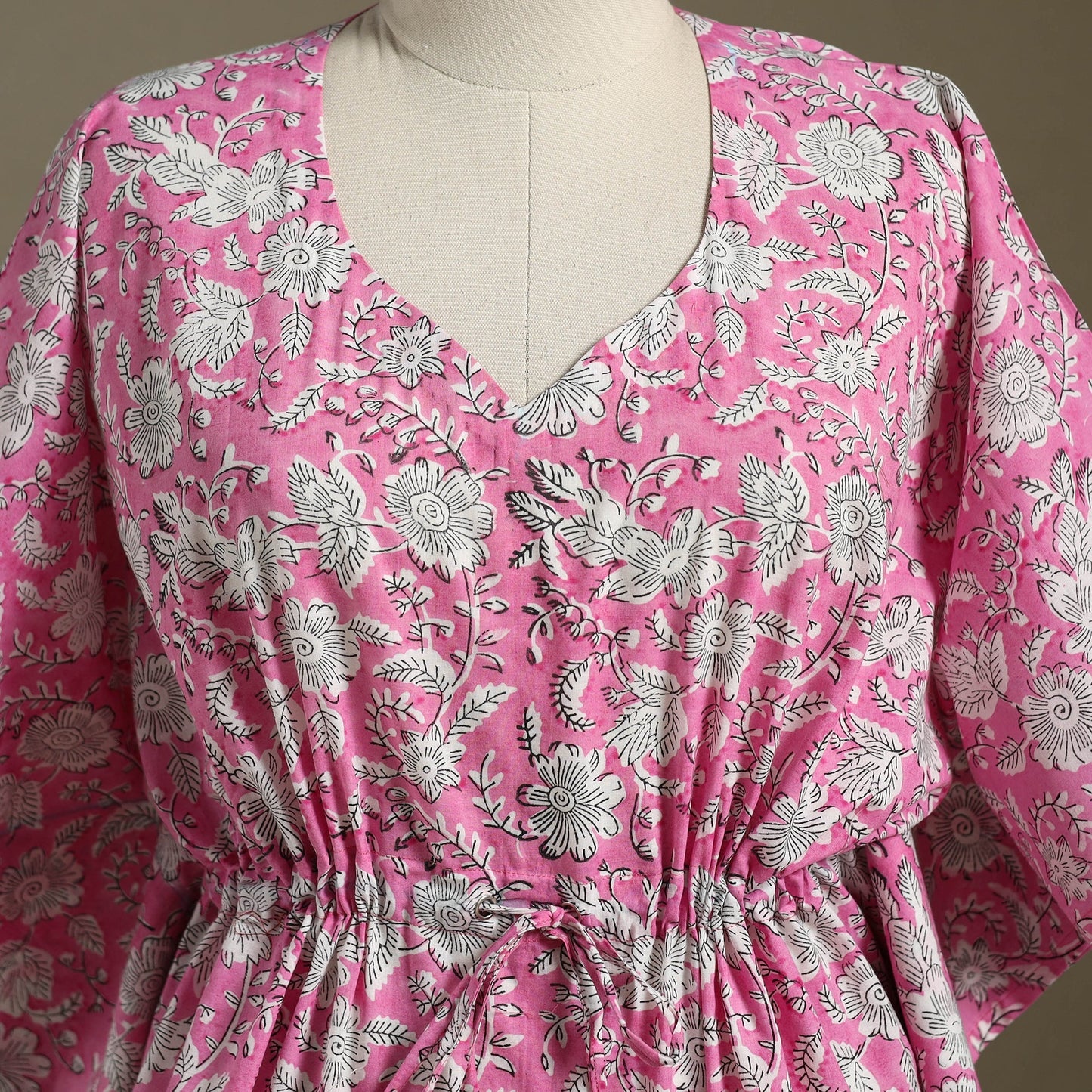 Sanganeri Block Print Cotton Kaftan (Short) 