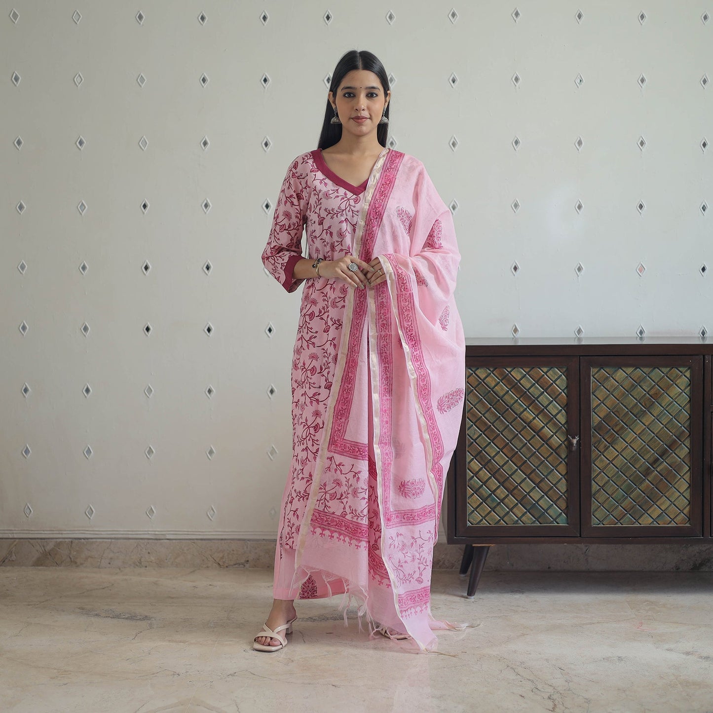 Buy Sanganeri Block Print Suit Set Shop Now Online in India