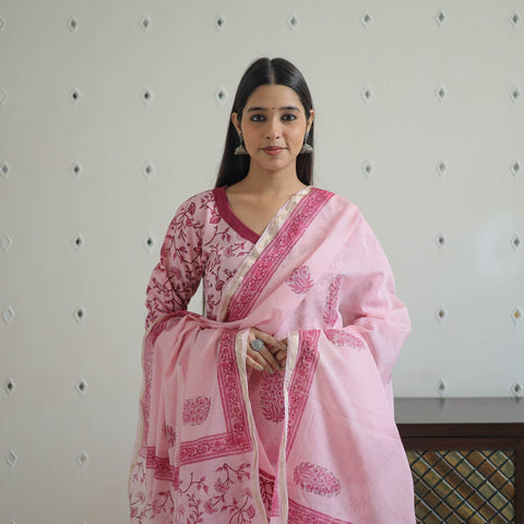 Buy Sanganeri Block Print Suit Set Shop Now Online in India
