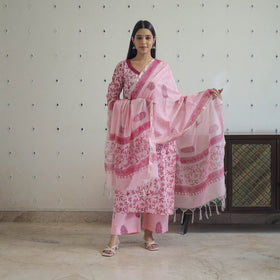 Buy Sanganeri Block Print Suit Set Shop Now Online in India