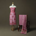 Sanganeri block print mul chanderi handloom 3pc unstitched
