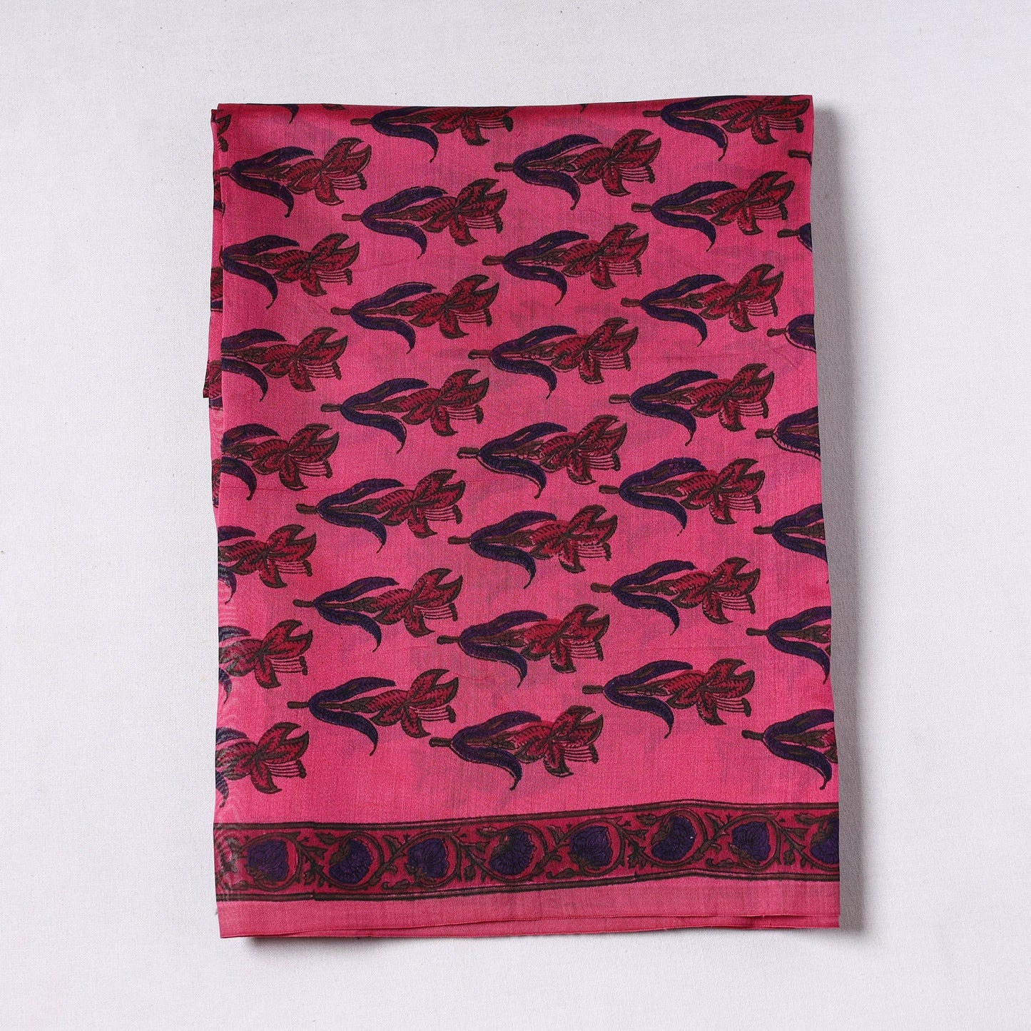  Sanganeri Block Printed Chanderi Silk Precut Fabric (1 meter) 67 