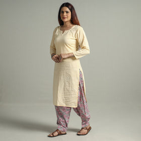 Pink - Sanganeri Block Printed Cotton Elasticated Salwar 12