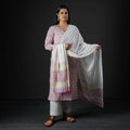  Sanganeri Block Printed Cotton Kurta with Palazzo & Dupatta Set 