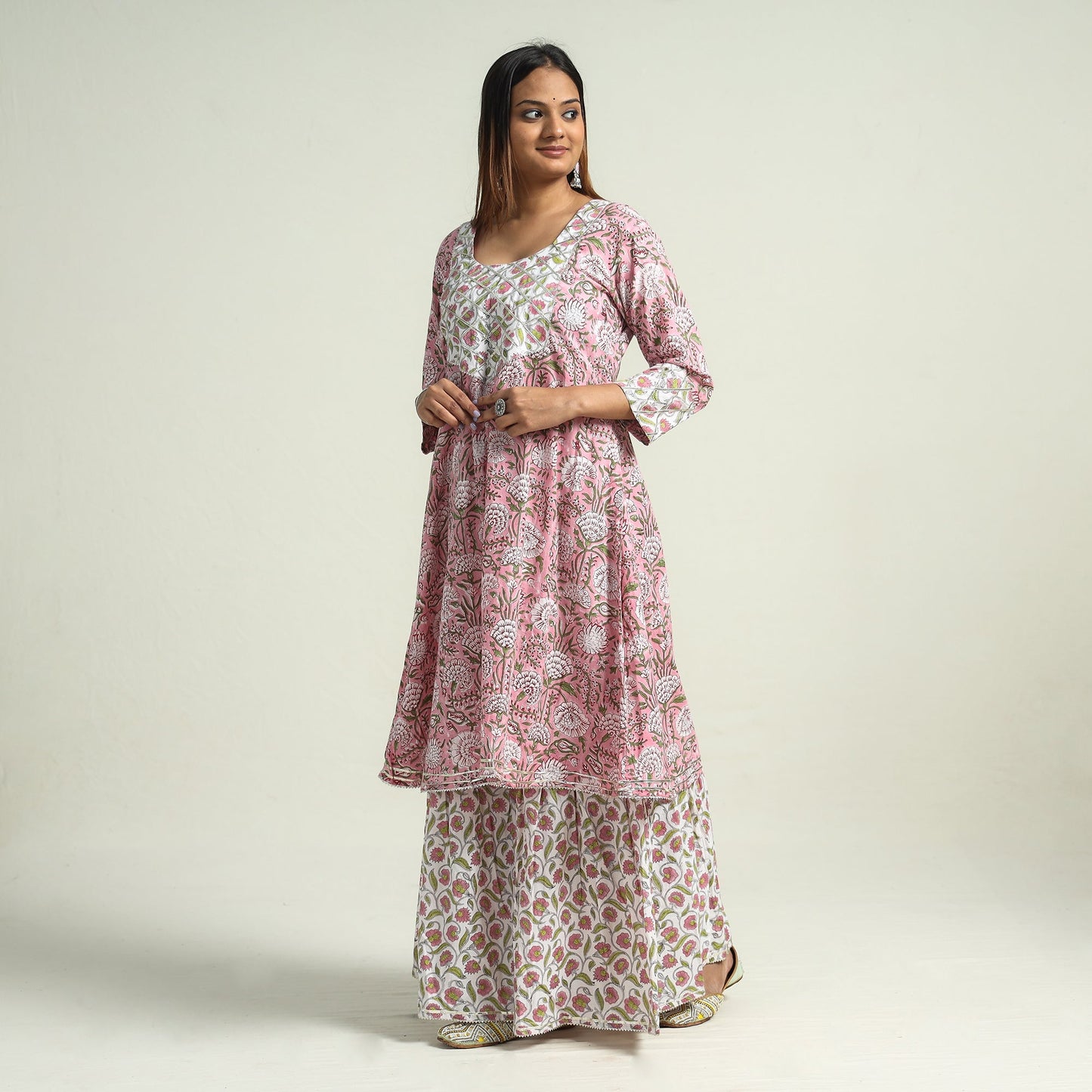 Sanganeri Kurta with Sharara Set