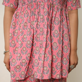 Pink - sanganeri block printed cotton co-ord set 09