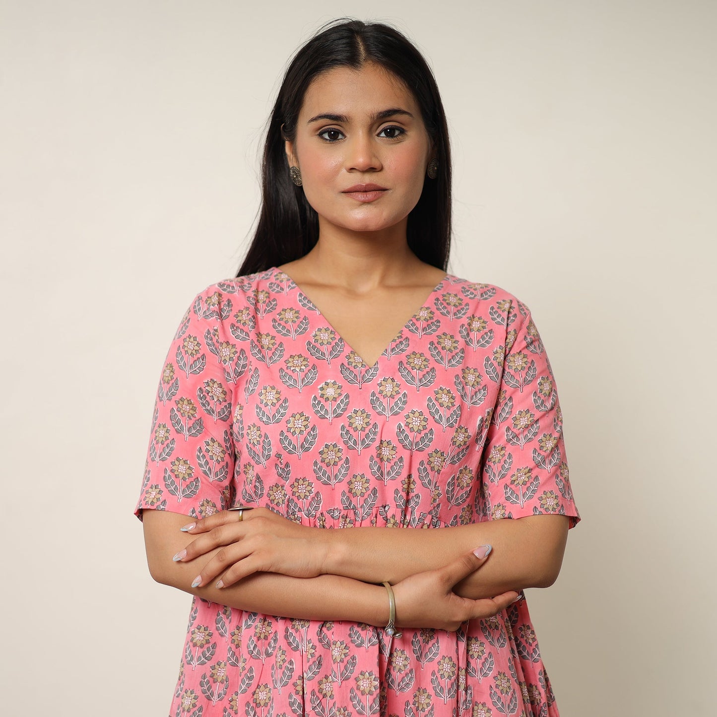 Pink - sanganeri block printed cotton co-ord set 09