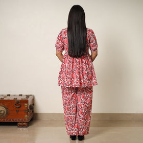 Pink - sanganeri block printed cotton co-ord set 18
