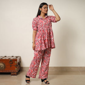 Pink - sanganeri block printed cotton co-ord set 18