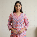 Buy Sanganeri Block Printed Cotton Kurta With Lace Work 42 Online l iTokri.com