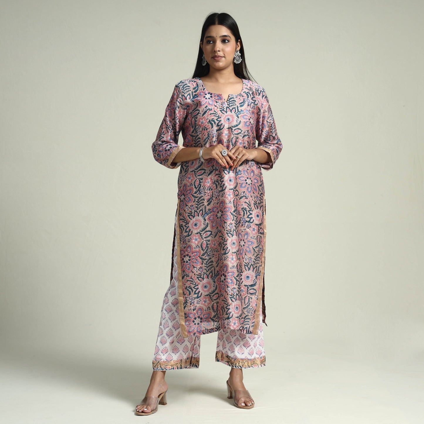 Sanganeri Kurta with Palazzo & Dupatta Set
