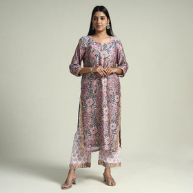 Sanganeri Kurta with Palazzo & Dupatta Set
