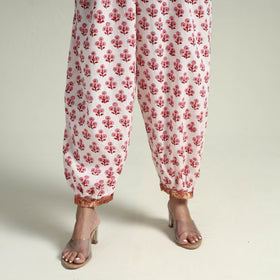 Pink - sanganeri printed maheshwari silk kurta with palazzo