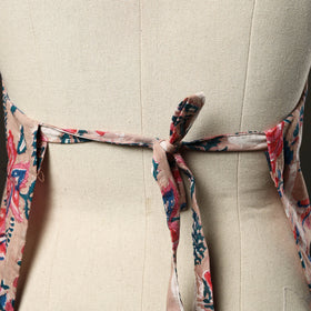 Pink Sanganeri Block Print Cotton Apron with Pocket