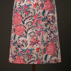 Pink Sanganeri Block Print Cotton Apron with Pocket
