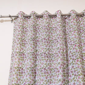 Pink - sanganeri cotton door curtain (7 x 3.2 feet) (single