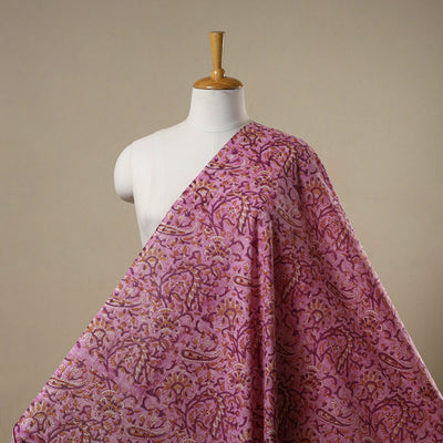 Pink - sanganeri cotton fabric 01 - handcrafted