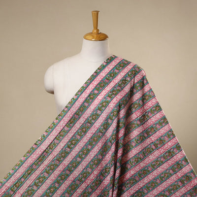 Pink Sanganeri Block Print Cotton Fabric