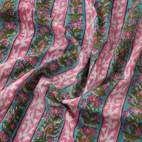 Pink Sanganeri Block Print Cotton Fabric