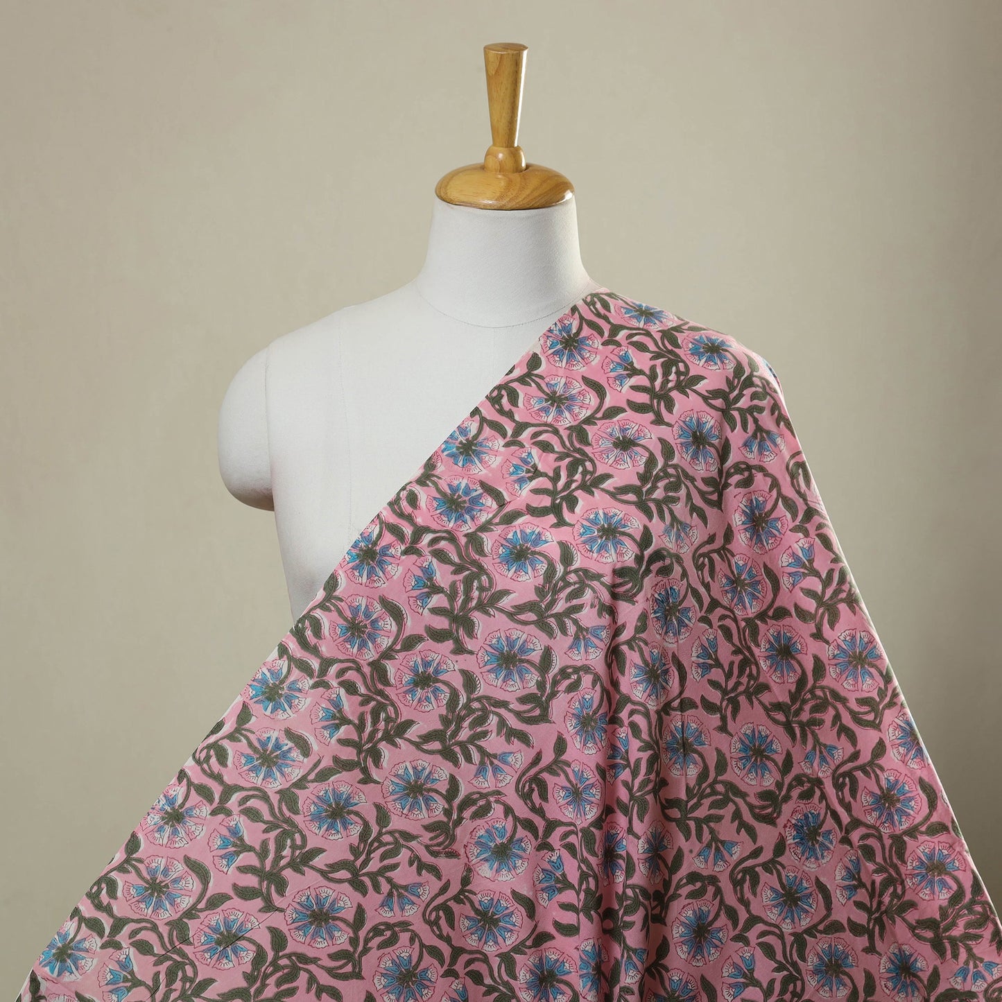  Pink Sanganeri Block Print Cotton Fabric