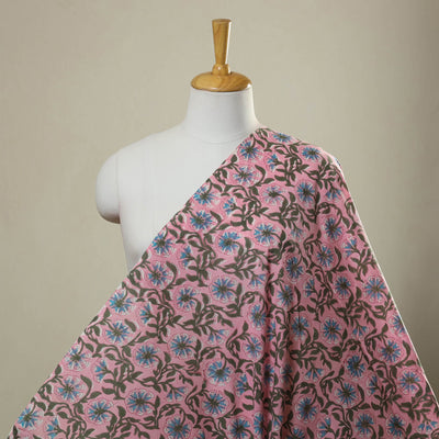  Pink Sanganeri Block Print Cotton Fabric