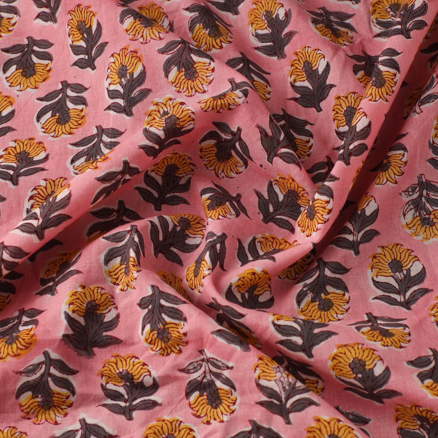 Pink - sanganeri cotton fabric 10 - handcrafted