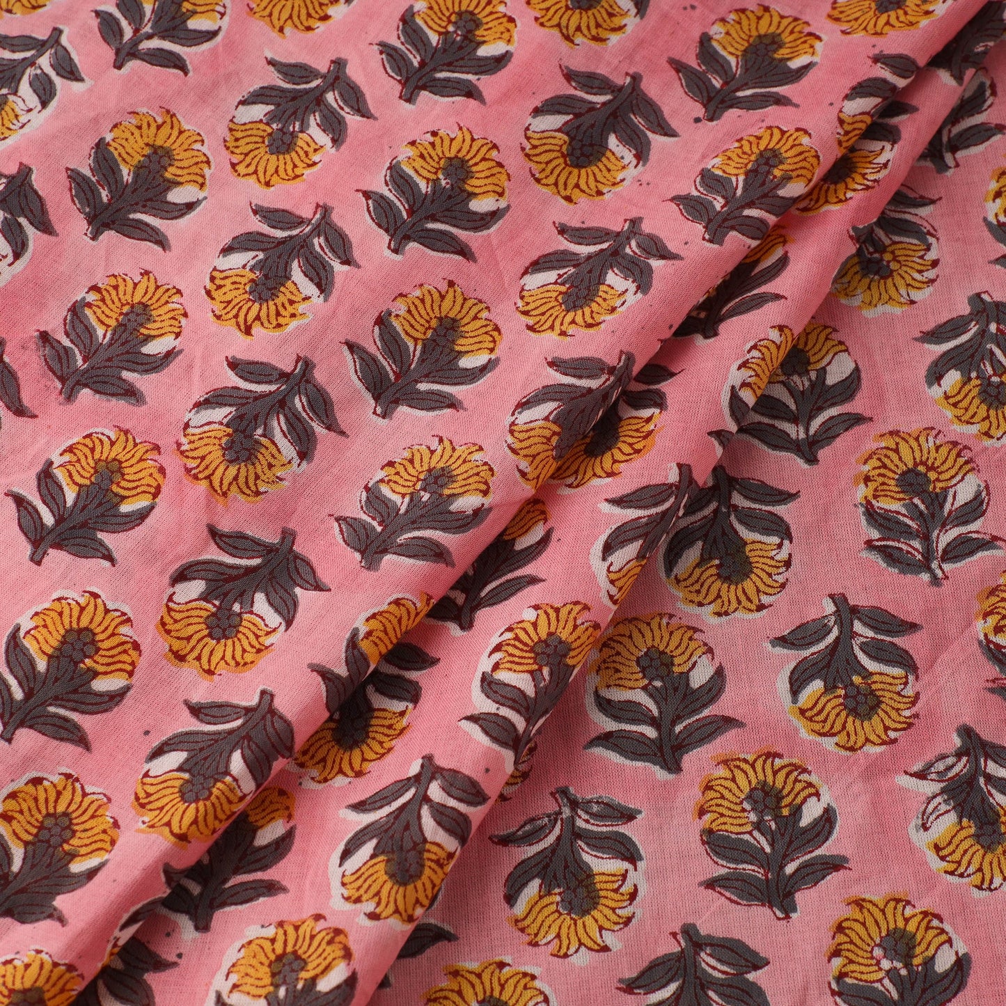 Pink - sanganeri cotton fabric 10 - handcrafted