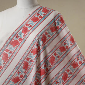 White - sanganeri cotton fabric 17 - handcrafted