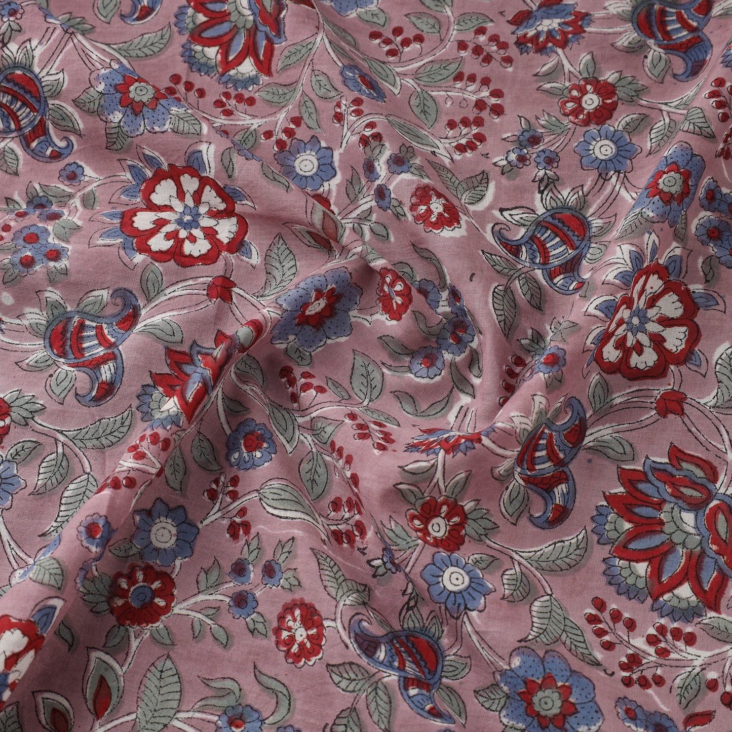 Pink Sanganeri Block Print Cotton Fabric