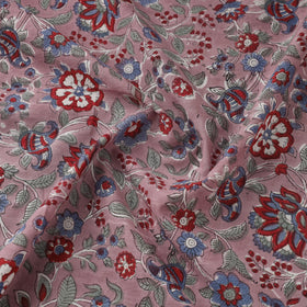  Pink Sanganeri Block Print Cotton Fabric