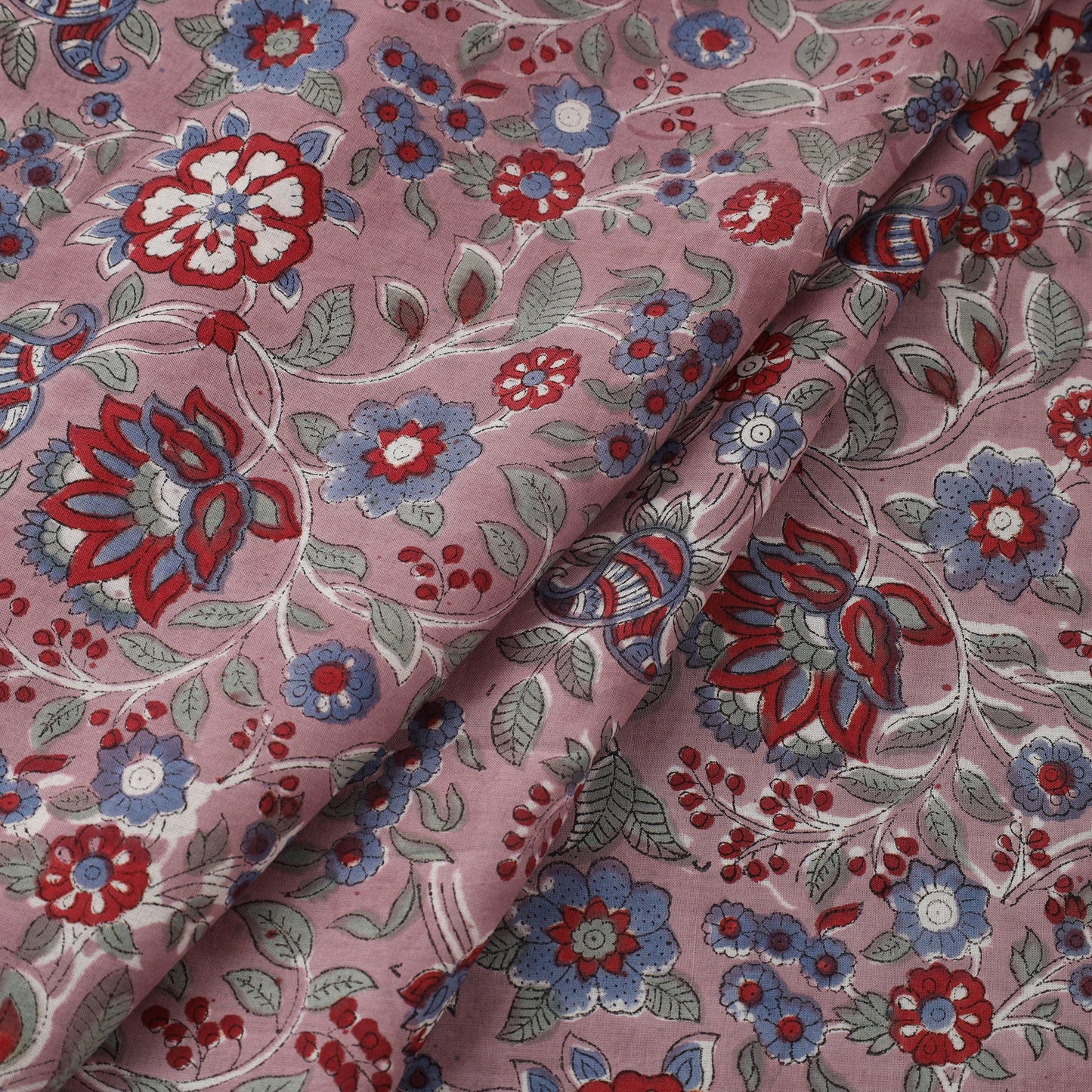 Pink Sanganeri Block Print Cotton Fabric
